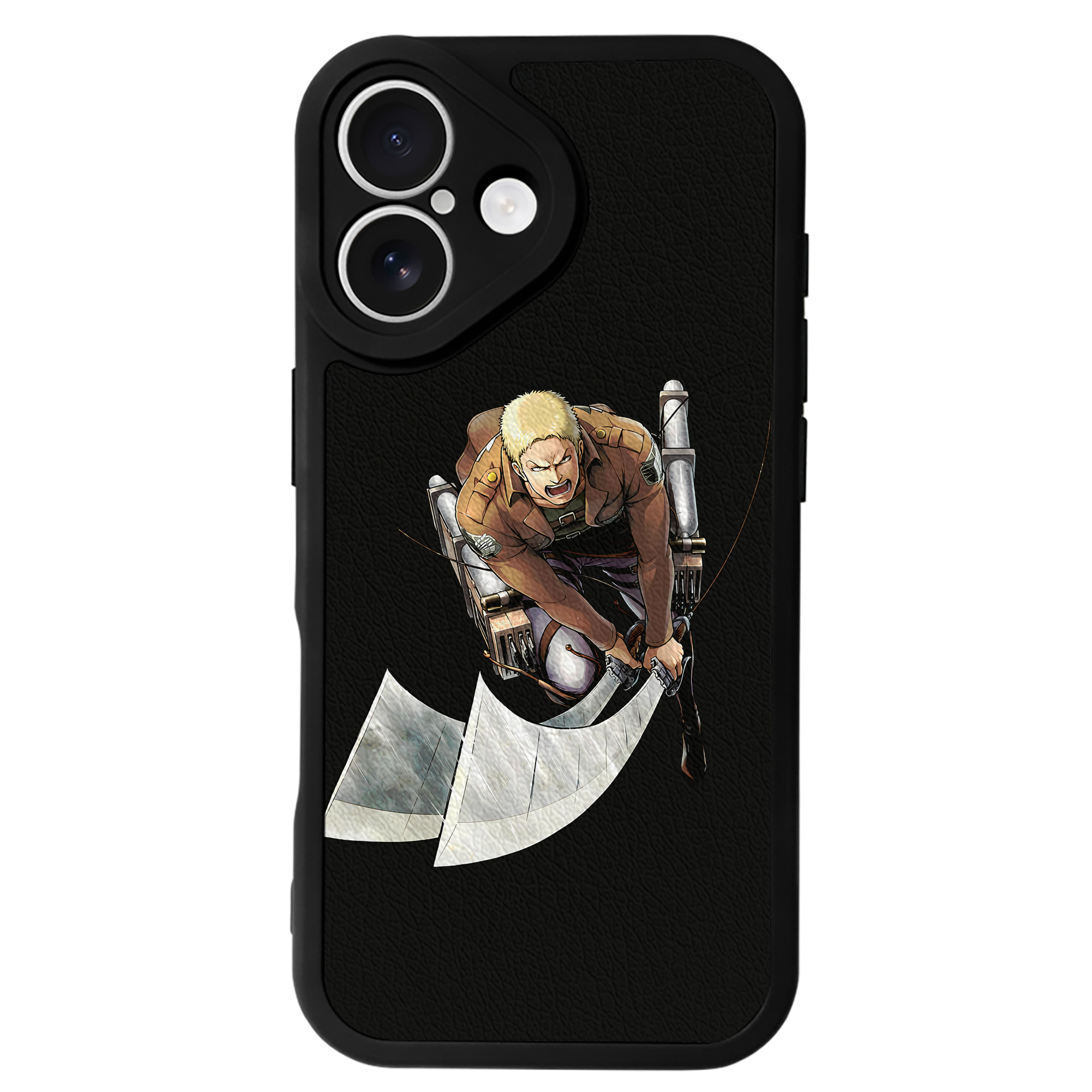 （画像用） 進撃の巨人 ライナー・ブラウン Attack on Titan Reiner Braun 【iPhone 16シリーズ対応】シリコンスマホケース（レザー調） 材質：シリコン